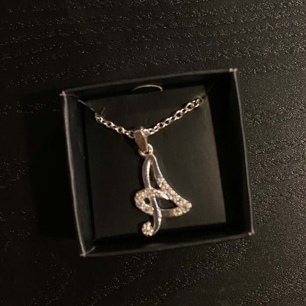 Silver “A” Initial Necklace